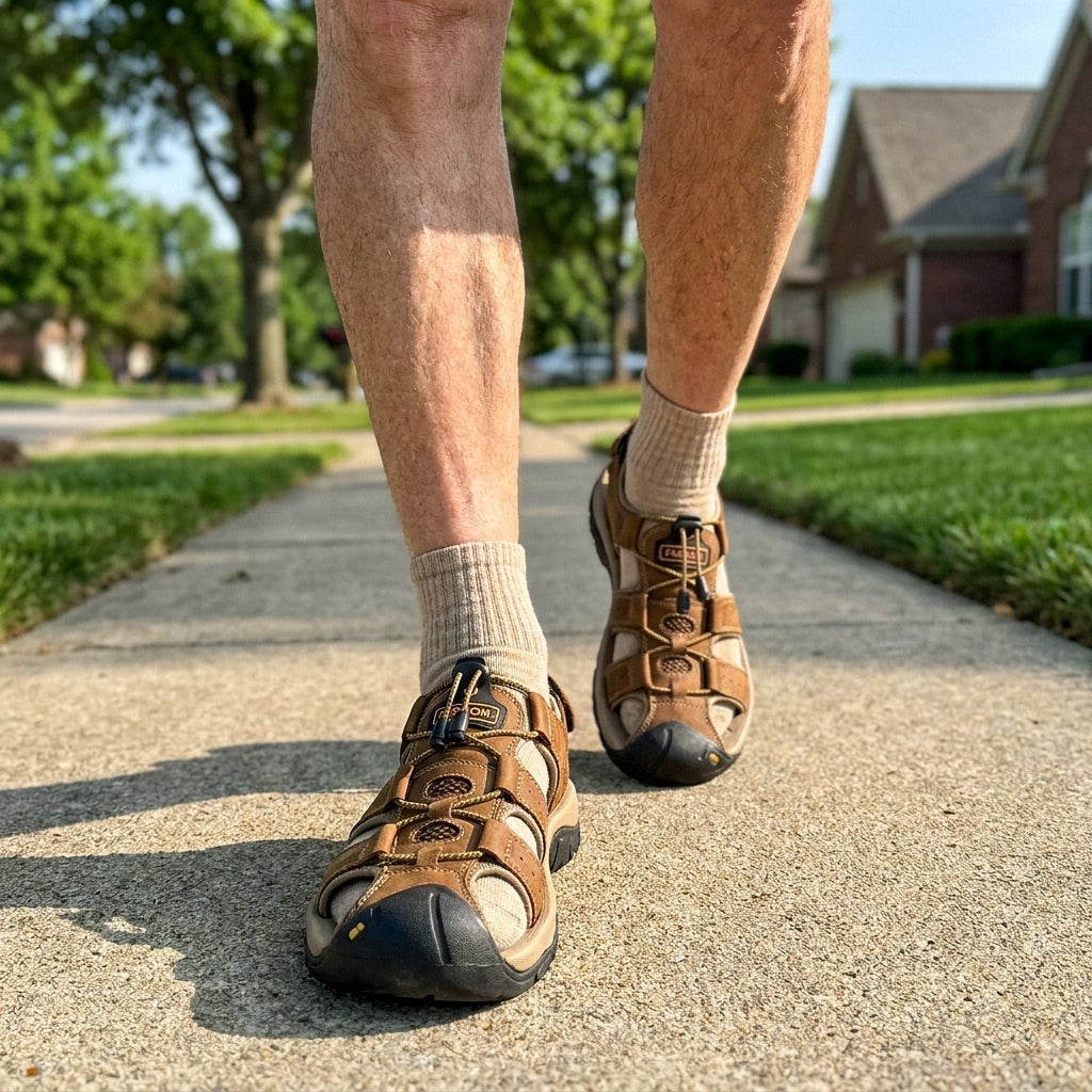 Comfort walking sandal for men over 50